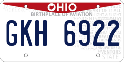 OH license plate GKH6922