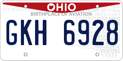 OH license plate GKH6928