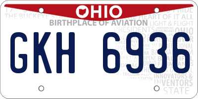 OH license plate GKH6936