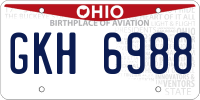 OH license plate GKH6988