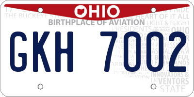 OH license plate GKH7002