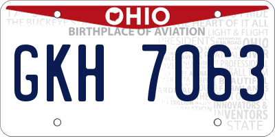 OH license plate GKH7063