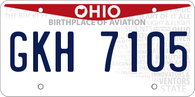 OH license plate GKH7105