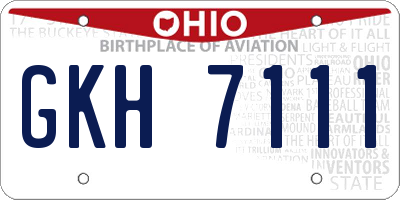 OH license plate GKH7111