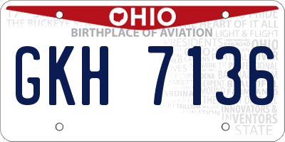 OH license plate GKH7136