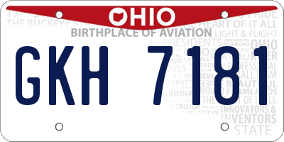 OH license plate GKH7181