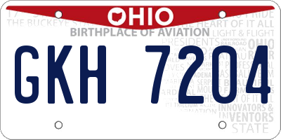 OH license plate GKH7204