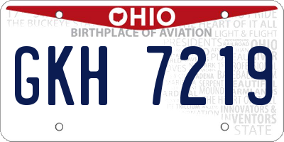 OH license plate GKH7219