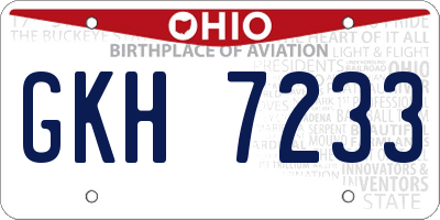 OH license plate GKH7233