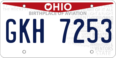 OH license plate GKH7253