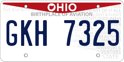 OH license plate GKH7325