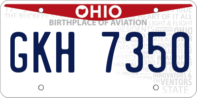 OH license plate GKH7350