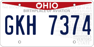 OH license plate GKH7374