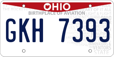 OH license plate GKH7393