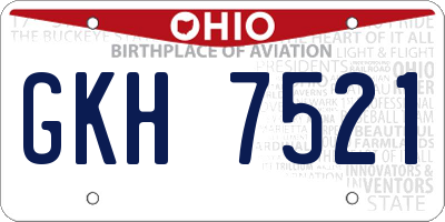 OH license plate GKH7521