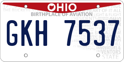 OH license plate GKH7537
