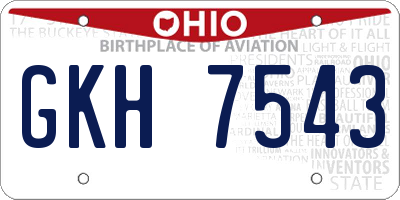 OH license plate GKH7543