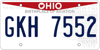 OH license plate GKH7552