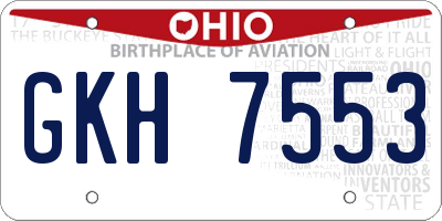 OH license plate GKH7553