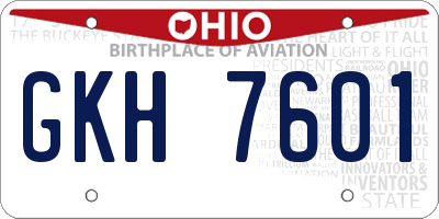 OH license plate GKH7601