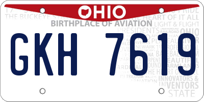 OH license plate GKH7619
