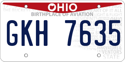 OH license plate GKH7635