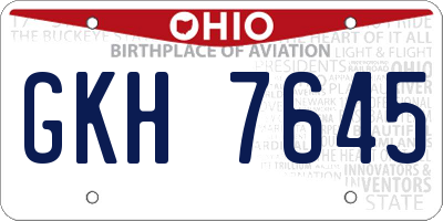OH license plate GKH7645
