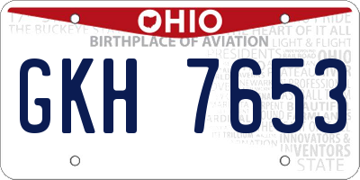 OH license plate GKH7653