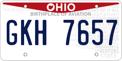 OH license plate GKH7657
