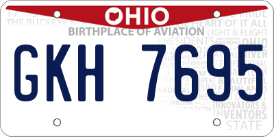 OH license plate GKH7695