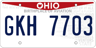 OH license plate GKH7703