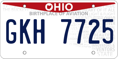 OH license plate GKH7725