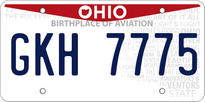 OH license plate GKH7775