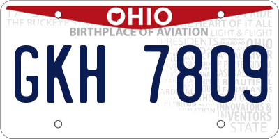 OH license plate GKH7809