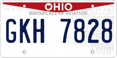 OH license plate GKH7828