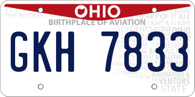 OH license plate GKH7833