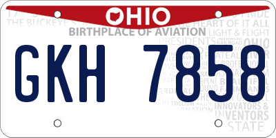 OH license plate GKH7858