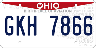 OH license plate GKH7866