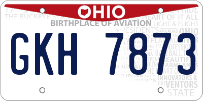 OH license plate GKH7873