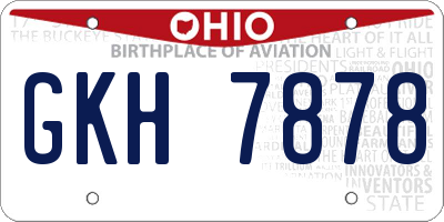 OH license plate GKH7878