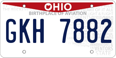 OH license plate GKH7882