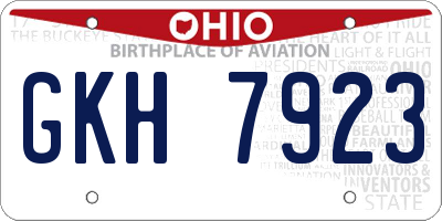 OH license plate GKH7923