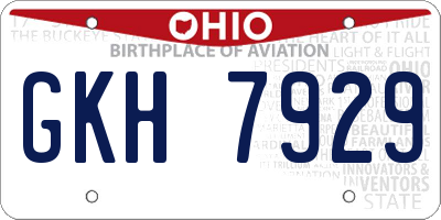 OH license plate GKH7929