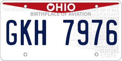 OH license plate GKH7976