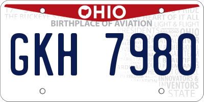 OH license plate GKH7980