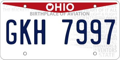 OH license plate GKH7997