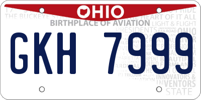 OH license plate GKH7999