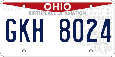OH license plate GKH8024