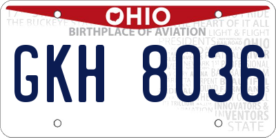 OH license plate GKH8036