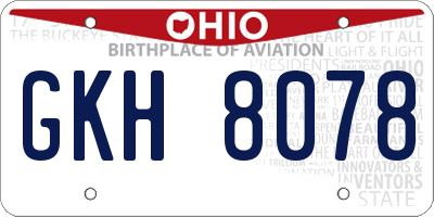 OH license plate GKH8078